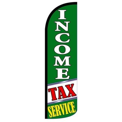 Pack of 2 Income Tax Service Flag Feather Banner Swooper Extra Wide Windless