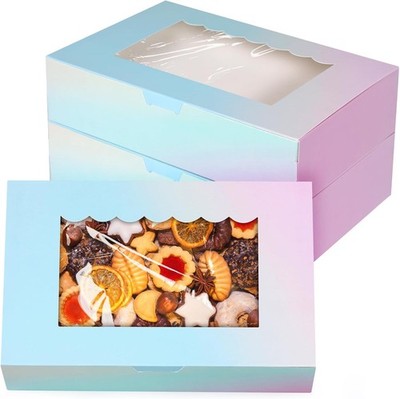 20 Stück Keksdosen mit Fenster 8,5x5,5x2 Zoll Bäckerei Geschenkboxen für Muffins