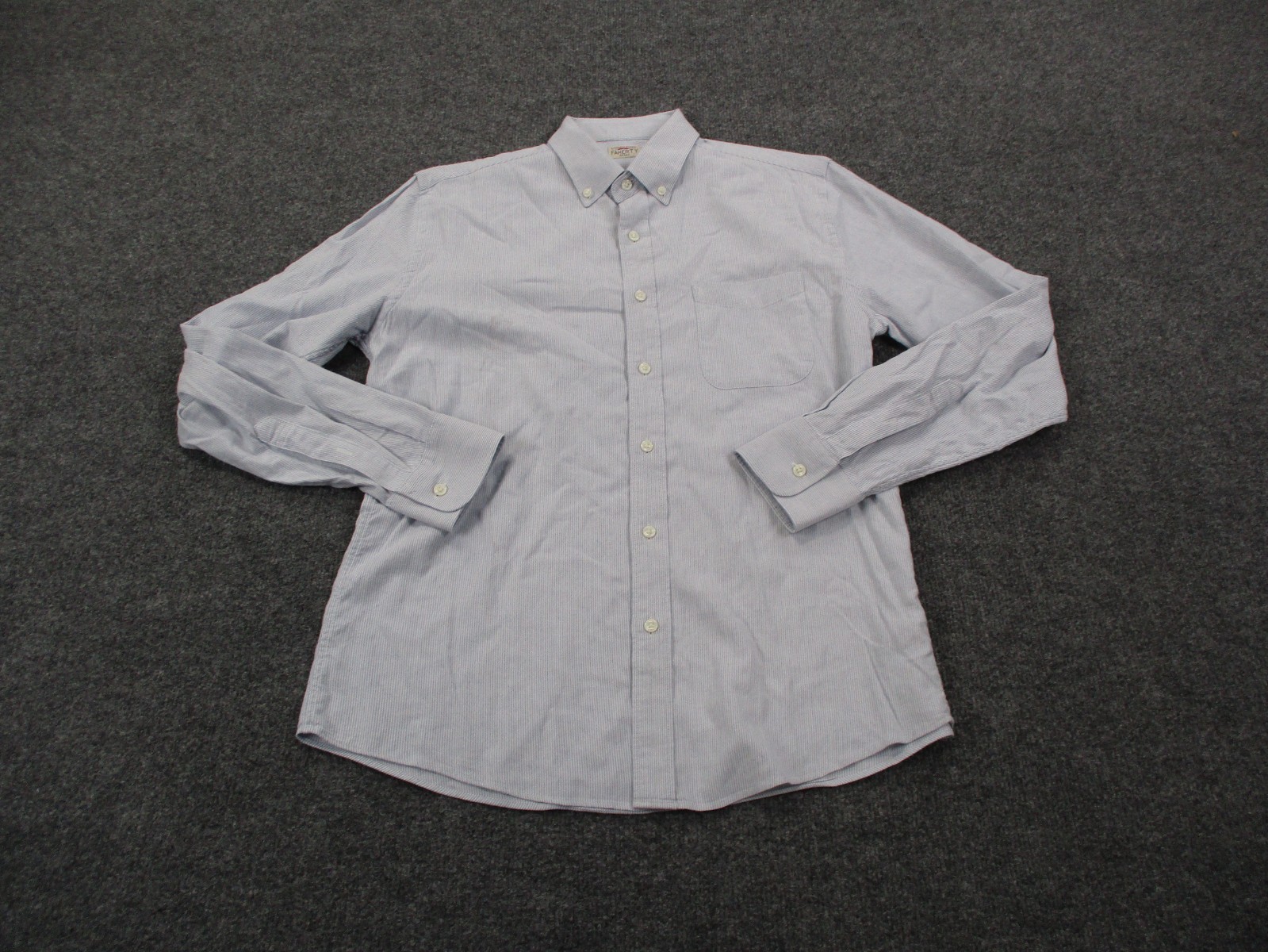 Faherty Shirt Mens M Blue Lightweight Classic Casual Business Pinstripe Preppy