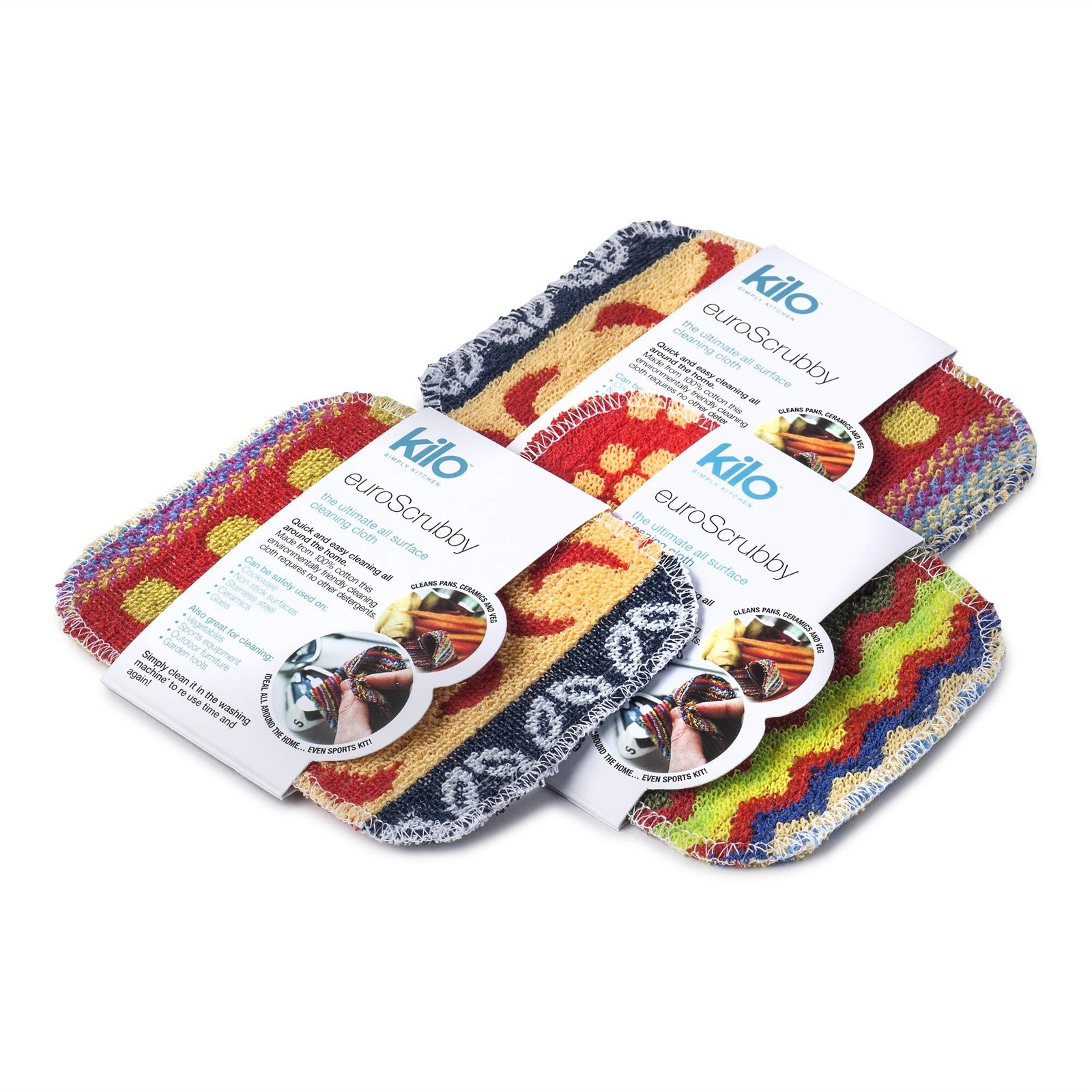 Kilo Non-Scratch Scourer, Purpose, 17x13cm Set of 3, Multi-colour