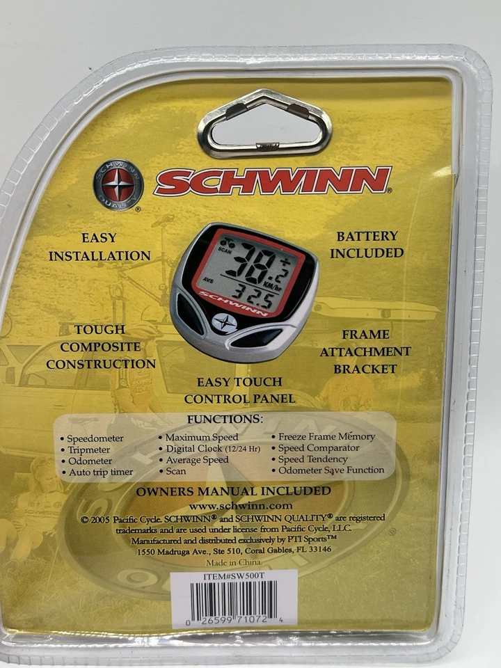 NEW Schwinn Bicycle Computer 12 Functions Speedometer Tripmeter Clock SW500NM - Image 2 of 2