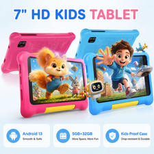 7" Kids Tablet Quad Core 32GB ROM Wifi 5G Bluetooth Shockproof Bundle Case Gift