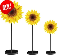 3 Pcs Spring Sunflower Wood Table Decor, Butterfly Centerpiece for Home Kitchen