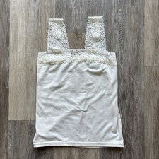 Vintage Y2K Ivory Lace Romantic Angel Coquette Cottagecore Camisole Top Size XS