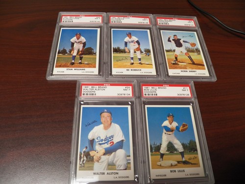 1961 Bell Brand Lot of 5, Alston,Lillis,Sherry,Roe Los Angeles Dodgers ...
