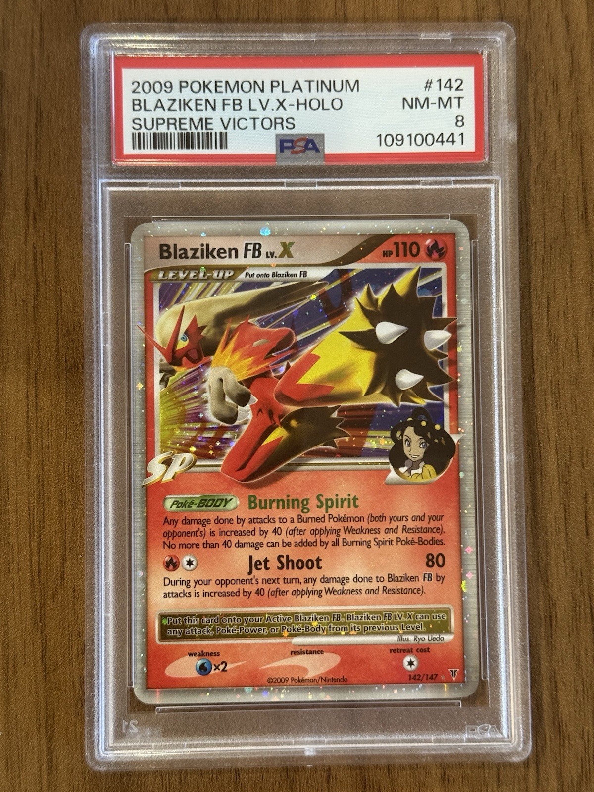 2009 Pokemon Supreme Victors #142 Blaziken FB LV.X Holo PSA 8 NM-MT