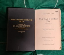 West Coast SCOTLAND PILOT  Book Hydrographer  NAVY + Supplement Mull of Galloway
