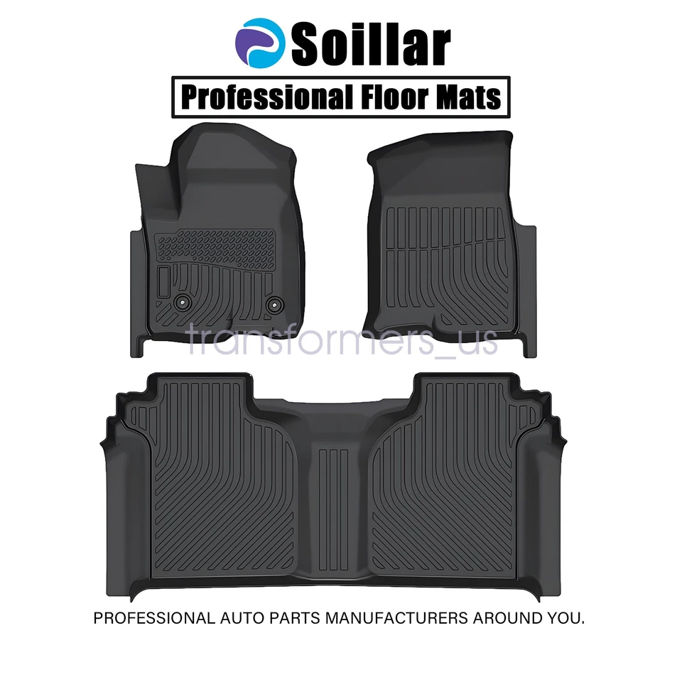 Tapetes forros TPE para Silverado/Sierra 1500/2500/3500 HD 2019-2025 doble cabina Foto 2 de 4