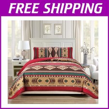 Rustic Western Quilted Bedding Set in Earth Tones