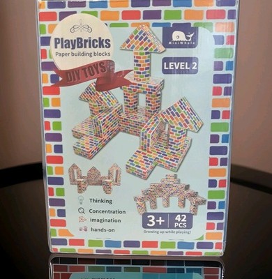 Cardboard Building Blocks Extra Thick Playbricks for Children 3+, 42 Pieces New 