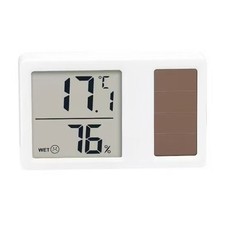 Desktop Thermometers Hygrometer Solar Power Temperature Humidity Measure Meter