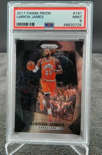 LEBRON JAMES PSA MINT 9 2017-18 PANINI PRIZM #191 CAVALIERS Card #191