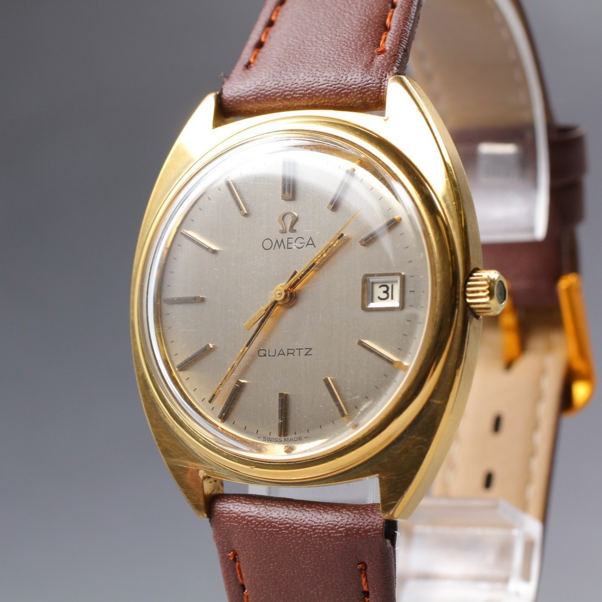 N MINT] Vintage OMEGA Seamaster Gold Push Crown Men's Qz