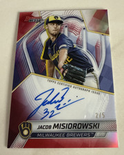 Jacob Misiorowski 2025 Bowman's Best RED ON CARD AUTO /5 Pack Fresh!!!