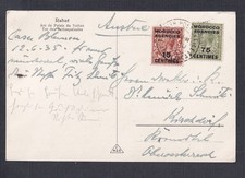 UK MOROCCO 1935 ’SULTAN PALACE ARCH’ REAL PHOTO POSTCARD CASABLANCA TO AUSTRIA 