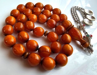 Amber Bakelite Prayer Worry Beads Baga Subha Tasbih Tasbeeh