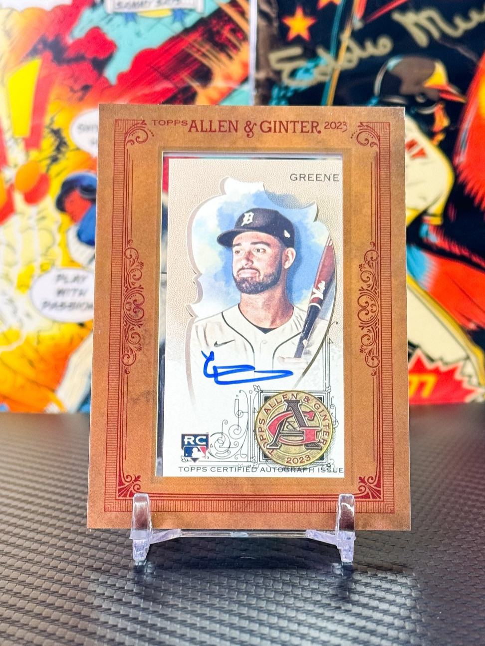 Riley Greene 2023 Topps Allen & Ginter Framed Mini Rookie Auto # MA-RG RC Tigers