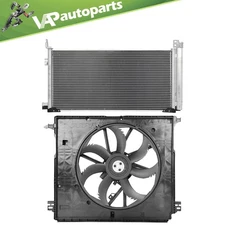 A/C Condenser and Radiator Cooling Fan Assembly For 20-21 Toyota Highlander 2.5L