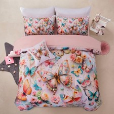 A Nice Night Colorful 3D Butterfly Bedding Full Kids Comforter Sets