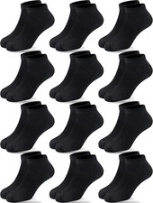 12 Pairs Kids Socks Boys Girls Unisex Athletic Low Cut Half Cushion Ankle Socks