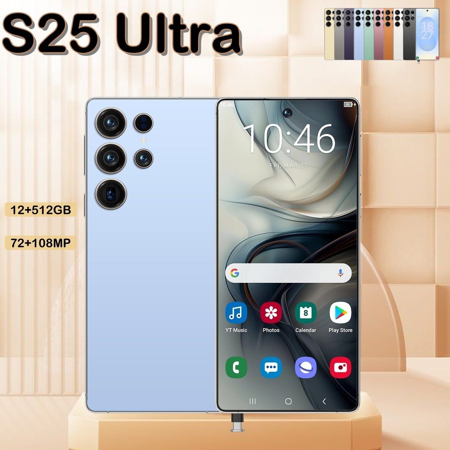 I25 Ultra 5G Smartphone, Unlocked Cell Phone, 6.8" HD Screen