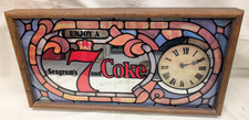 Enjoy A Seagrams 7 and Coke Stained Glass Look Clock Sign - RK059
