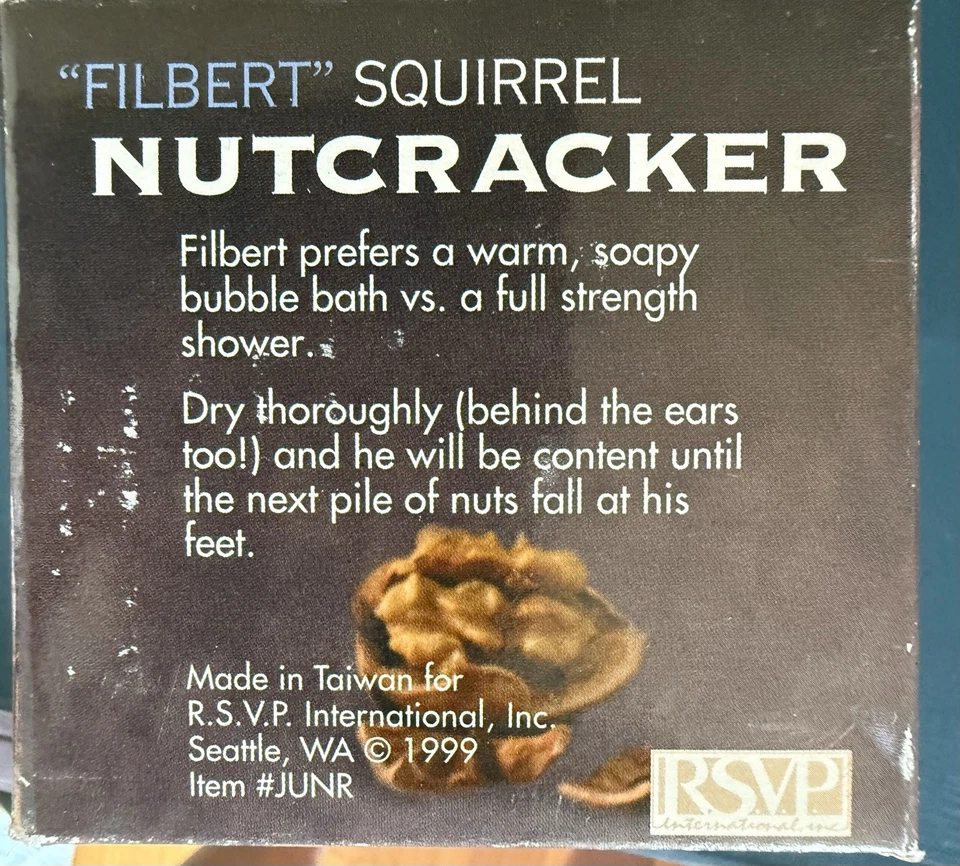 RSVP Cast Aluminum Filbert Squirrel Nutcracker Spring Squeeze Tail Original Box - Image 3 of 4