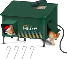 Extra Large Size Heated Cat House for outside Winter,Weatherproof Outdoor Cat Sh