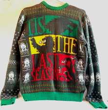 Game of Thrones HBO Mens ?TIS THE LAST SEASON Cotton Knit Ugly Sweater, Medium