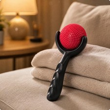 Spiky Massage Handheld Roller with Handle Relief Silicone Massage Roller with