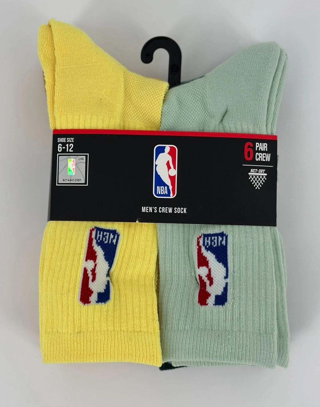 NBA Logo Basketball Crew Socks Mens Size 6-12 Multicolored Assorted 6 Pack Retro