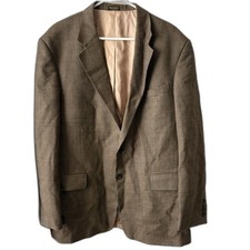 Oscar De La Renta Vintage Wool Houndstooth Sports Coat 44R