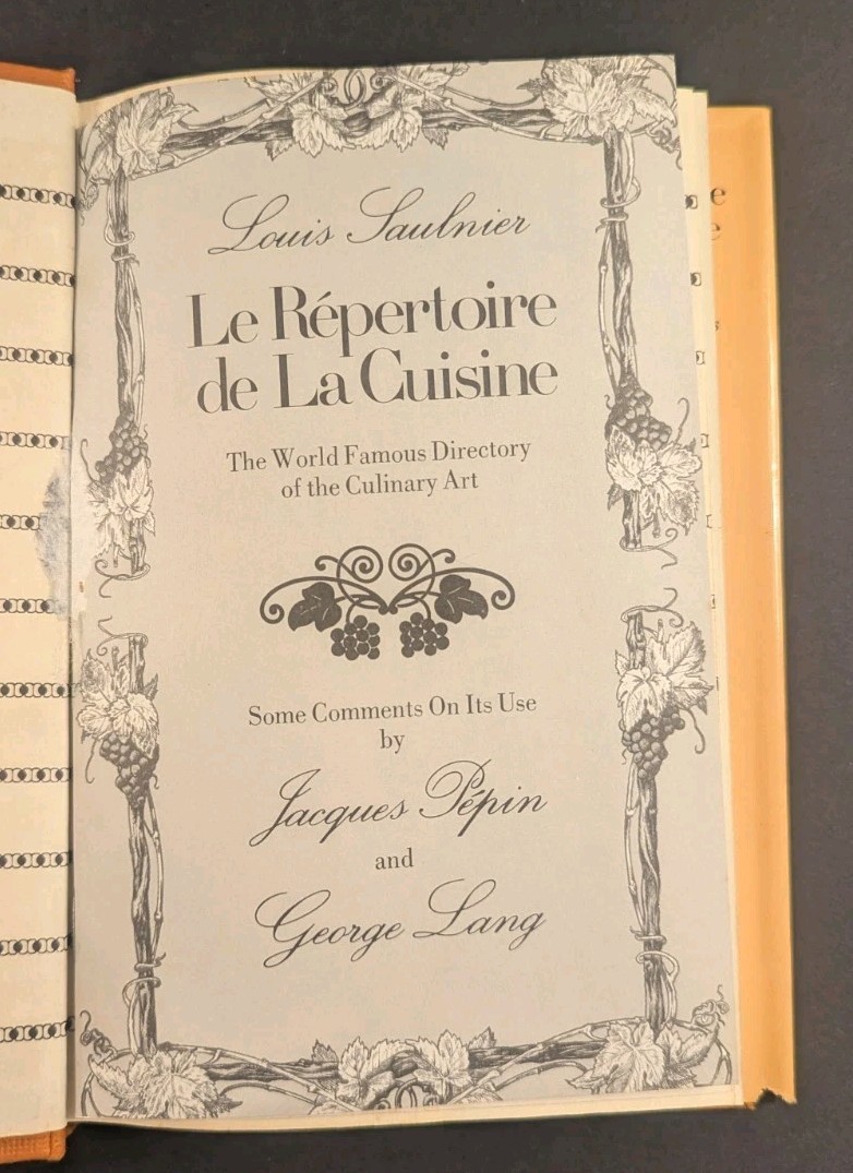 Le Repertoire de La Cuisine Louis Saulnier Standard 13th Edition
