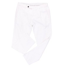 Massimo Alba Watercikir Mens 35x32 EU 50 White Corduroy Pants Made in Italy