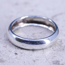 Size 7.5 vintage Sterling silver handmade ring, 925 wedding band