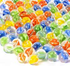 Glass Marbles - Bulk 98Pcs Cat Eye Mix 4 Colors Medium Sized Thick Marble Decora