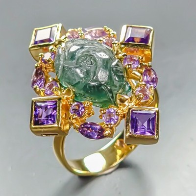 6 ct Expensive Natural Tourmaline Ring 925 Sterling Silver Size 8.5 /R458051