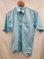 Charles Norton Men’s Blue Short Sleeve Soft Touch Casual Polyester Shirt Size M 