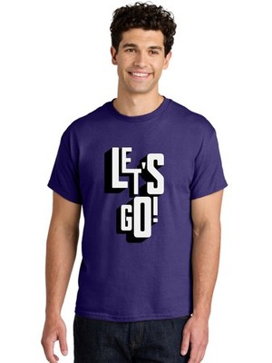 Lets-Go Mens Graphic Tee,100% Cotton,Casual Summer Wear