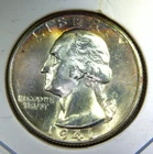 1941 D ** Washington Quarter ** Beautiful Color ** Superb Gem BU ** Album Toned