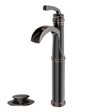 Oil Rubbed Bronze Bathroom Faucets Tall, Waterfall Vessel Bowl Sink Faucet Si...