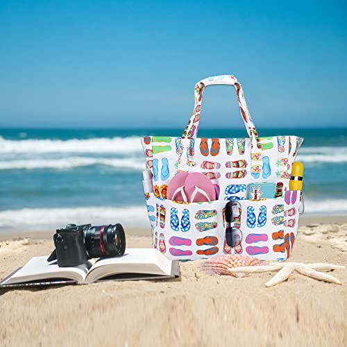 Waterproof Beach Tote Pool Bags for Women Ladies Extra Large Gym Tote Slipper - Picture 5 of 6
