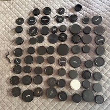 Lots Of 68 Camera Rear And Front Lens Caps Canon Minolta Vivitar  More READ