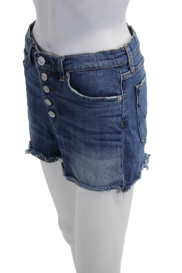 Hudson 男女通用深蓝色棉弹力沙滩短裤纽扣门襟 29 码 — 第 2/4 张图片