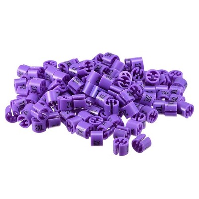 Clothes Hanger Marker 2XL Size Tag Fit 3.5mm Rod Purple, Pack of 100