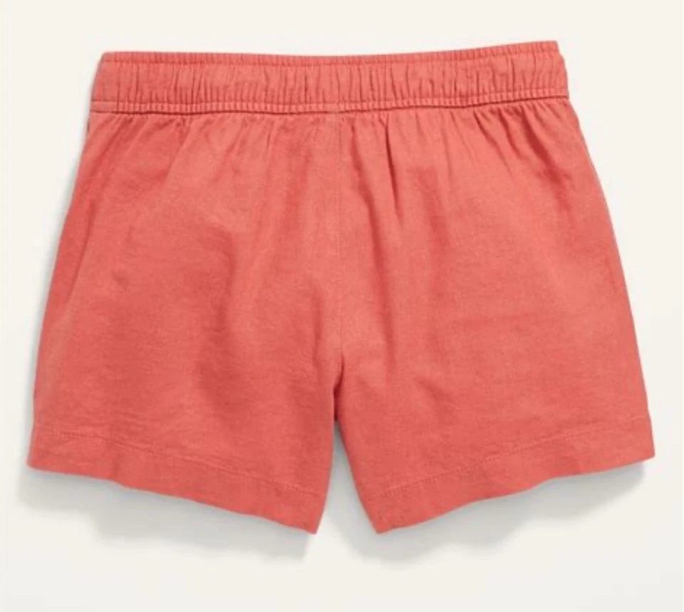 Old Navy Kids Girls Size Large (10-12) Sugar Poppy Linen-Blend Shorts Pockets - Image 2 of 2