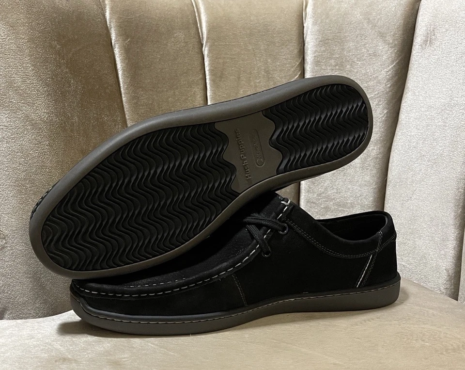 Zapatos para caminar cómodos negros de gamuza Hush Puppies para hombre Foto 4 de 4