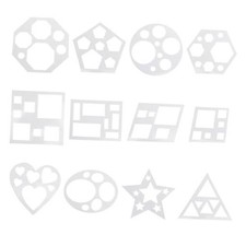 12 Pcs Drawing Stencil Geometric Stencils Circle Square Heart Star Small