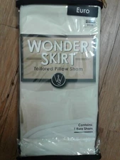 Wonder Skirt Tailored Pillow Sham 1 Euro, in Cream 26 (x) 26 Inches, New!