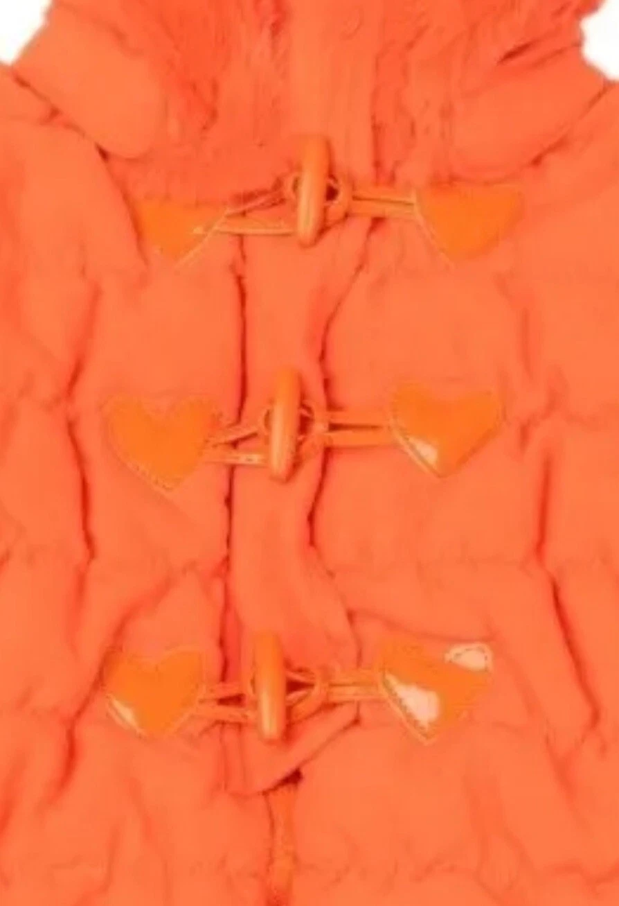 Agatha Ruiz de la Prada Giacca Trapuntata Imbottita Cappotto Arancione Zip Toggles 3mth Nuovo con etichette